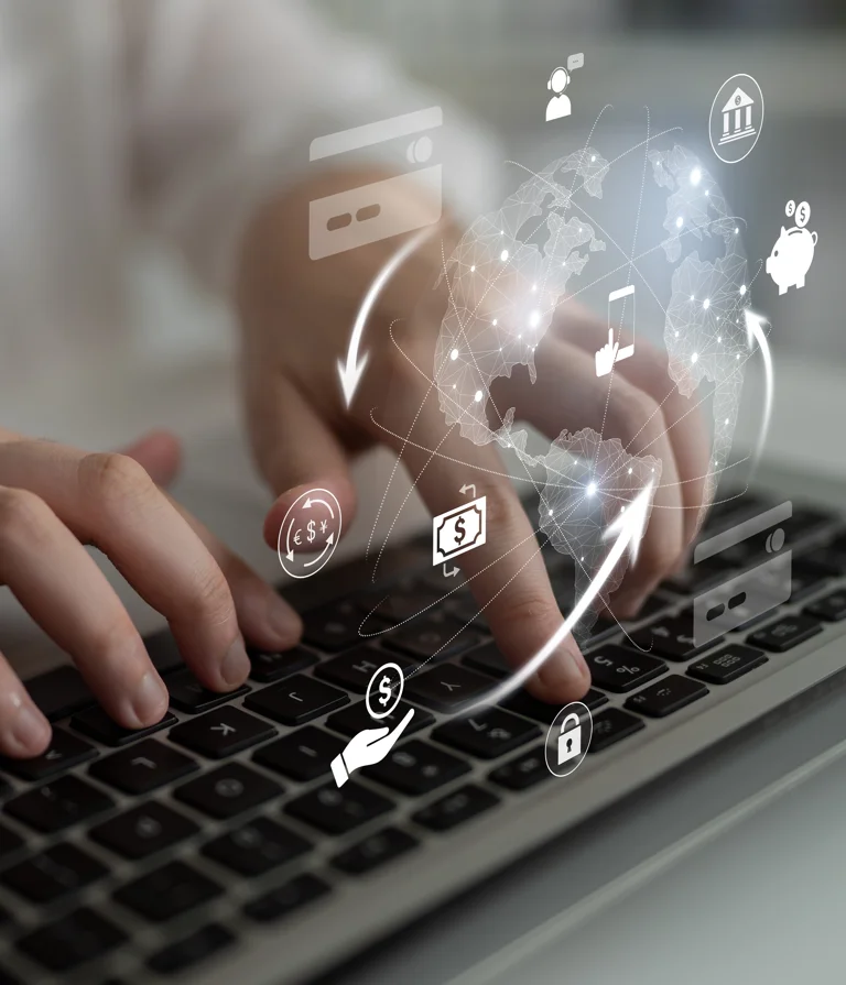 Person using AI at computer