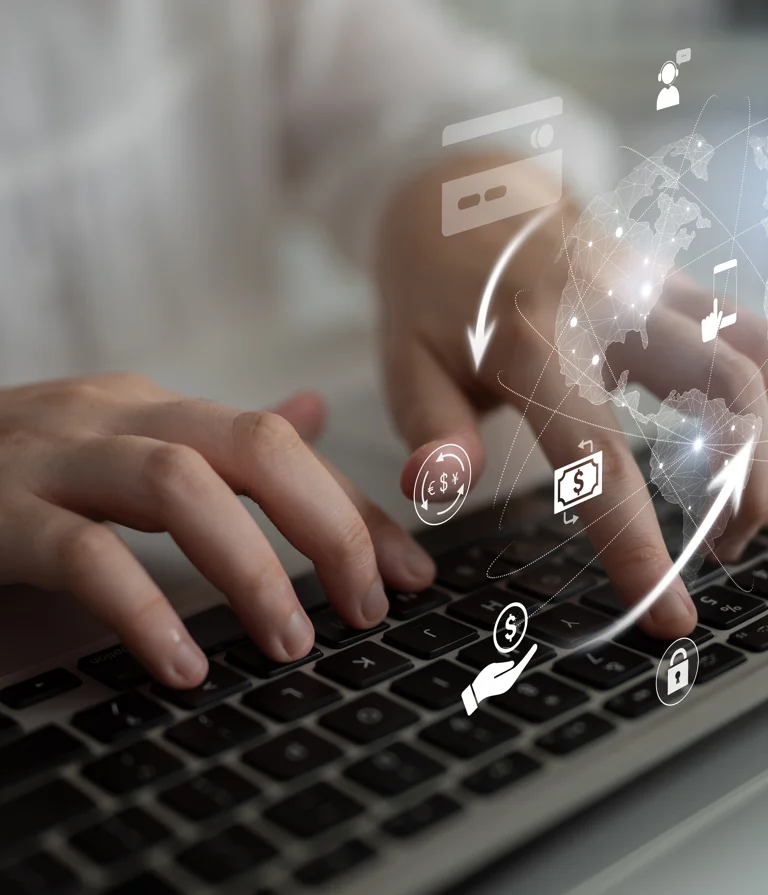 Person using AI at computer