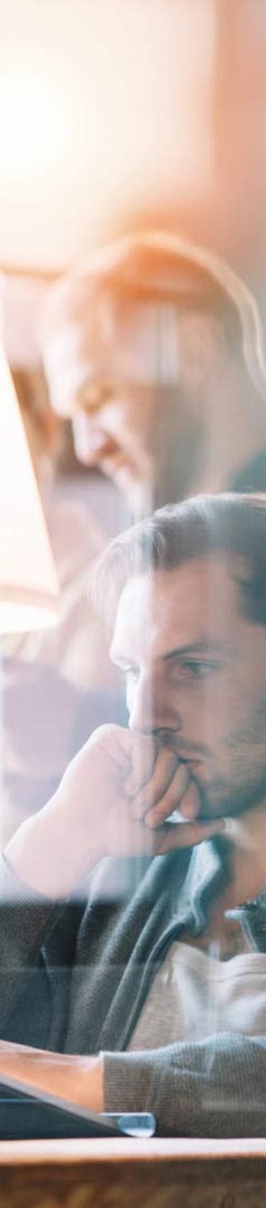 team collaborating on digital project in modern office workspace