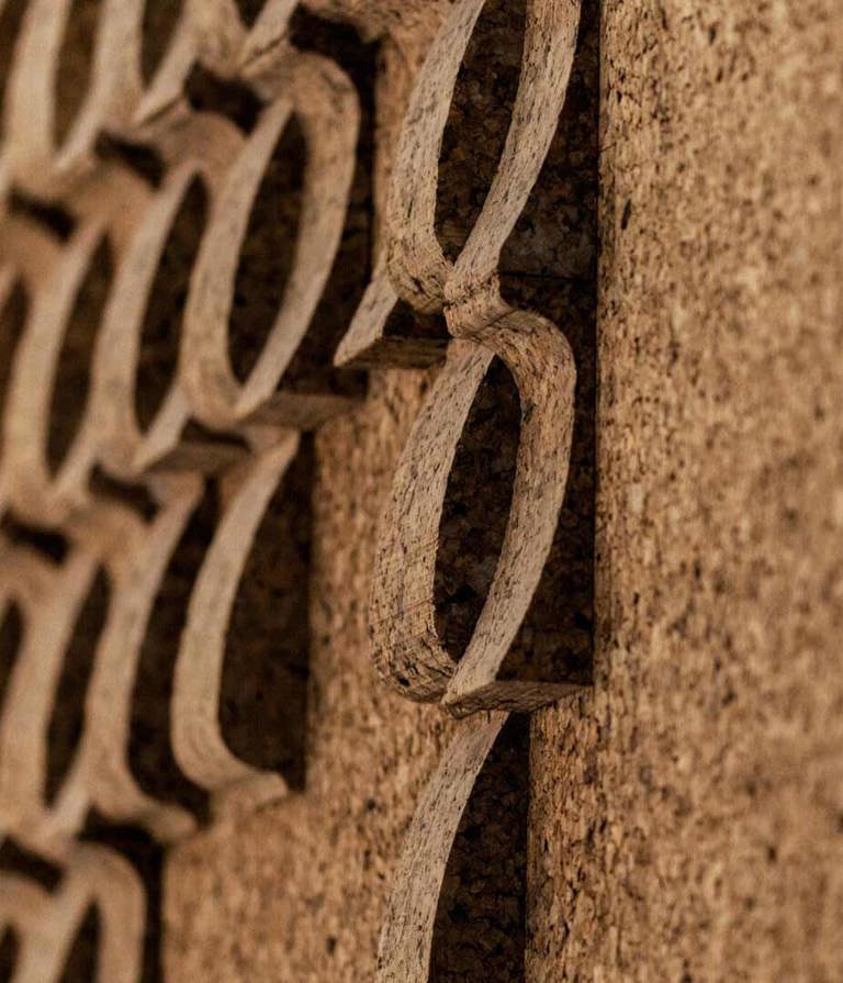 Brown wall in the Copenhagen office in Denmark. 