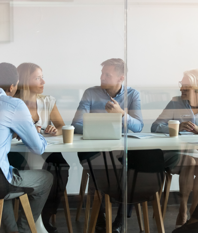 People working together with computers